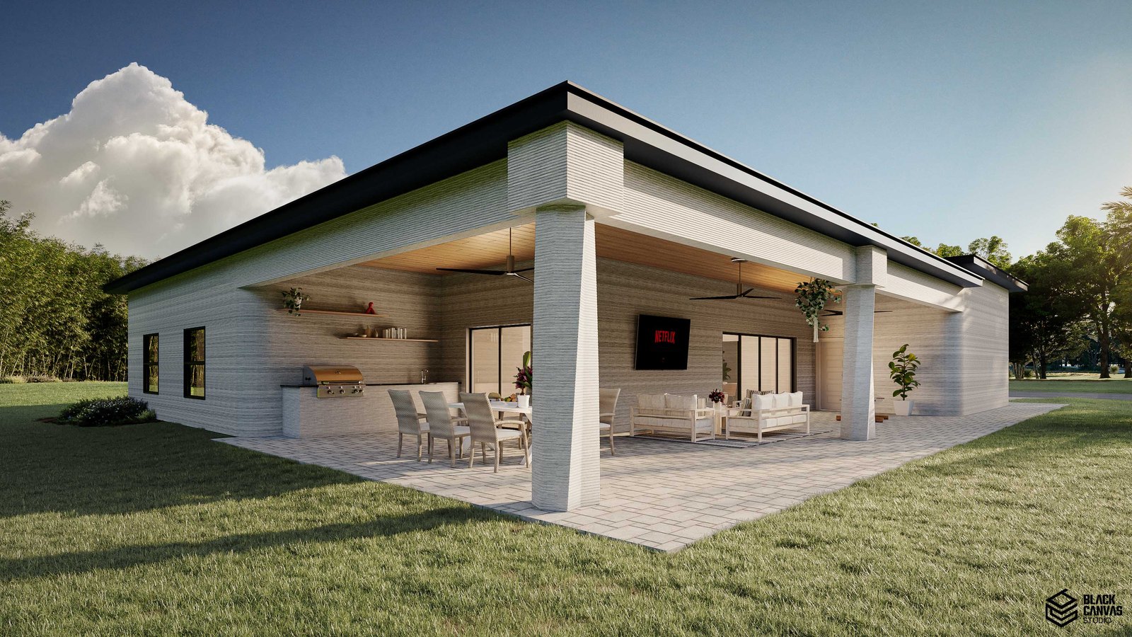 Pro Build 3D printed model home exterior
